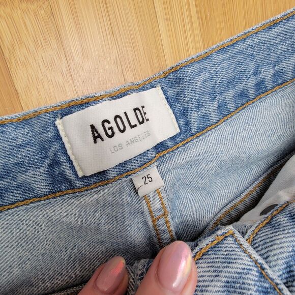 Agolde Pinch Waist High Rise Kick in Riptide Jeans Size 25 Light Blue A095-1141 - Picture 4 of 5